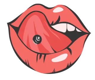 👄 3e234541 ริมฝีปาก, ลิ้น, เจาะ, ปาก, สีแดง telegram sticker