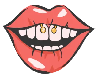 👄 435d8881 ริมฝีปาก, เจาะ, ยิ้ม, ปาก, ฟัน telegram sticker