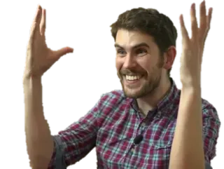 😮 c19154eb 人, 男性, 笑顔, 興奮, 幸せ, 手を上げる telegram sticker