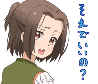 ☺️ c4b8d707 それでいいの？ anime, pergunta, japonês, expressão, mulher telegram sticker