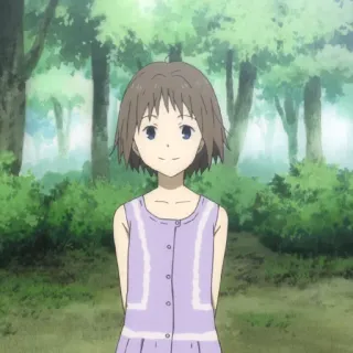 😄 22d83f46 anime, girl, forest, nature, smiling, cartoon whatsapp sticker