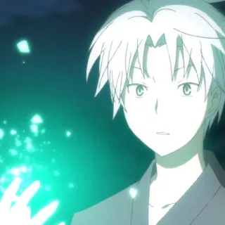 🙂 4204581c anime, boy, magic, green, sparkles, young whatsapp sticker