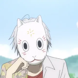 👺 58e43f1f anime, mask, fox, person, white, character whatsapp sticker