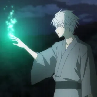 👏 f246313a anime, character, magic, male, yukata, digital art whatsapp sticker