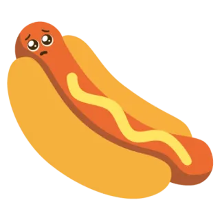 🥺 d77060b3 hotdog, food, cartoon, sad, emoji, snack whatsapp sticker