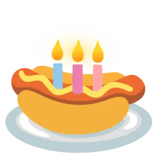 🍰 ff023c12 hot dog, birthday, food, celebration, candles, party, dessert whatsapp sticker