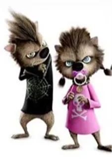 🐾 5c137d14 serigala, kartun, tengkorak, bayi, hewan telegram sticker