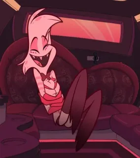 💝 3771d2a5 Angel Dust Hazbin Hotel Angel Dust, Hazbin Hotel, quỷ, phim hoạt hình, hoạt hình telegram sticker