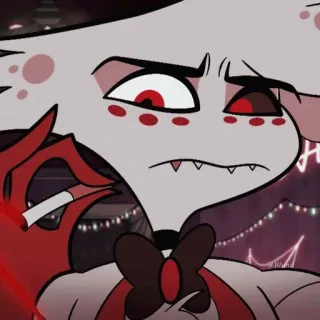 💝 4d6969ca Angel Dust Hazbin Hotel hoạt hình, nhân vật, Hazbin Hotel, Angel Dust, quỷ, hút thuốc, thuốc lá telegram sticker