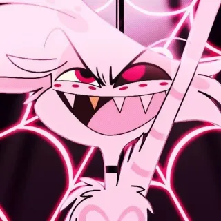 💝 6e2b7184 Angel Dust Hazbin Hotel hoạt hình, hoạt họa, quỷ, fanart telegram sticker