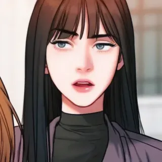 🥀 4fba13ef ผู้หญิง, การ์ตูน, ภาพเหมือน, ผมยาว, ผมสีดำ, แอนิเมชั่น telegram sticker