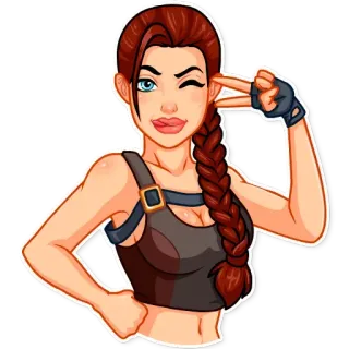 😉 4c4f16f8 Lara Croft Tomb Raider игра, персонаж, девушка, приключение, гробница, расхититель telegram sticker