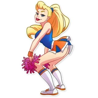 🍑 6663a8ca чирлидер, блондинка, помпоны, мультик, сексуальная telegram sticker