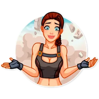 🤷‍♀ 6d6b44e6 Lara Croft Tomb Raider гробница, исследователь, приключение, игра, мультфильм telegram sticker
