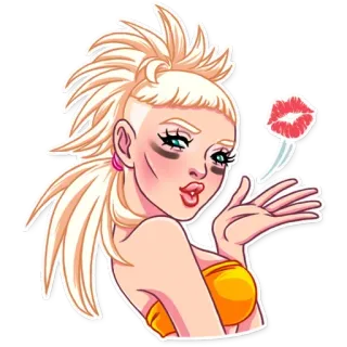 😘 892dc787 женщина, поцелуй, помада, мультфильм, блондинка telegram sticker