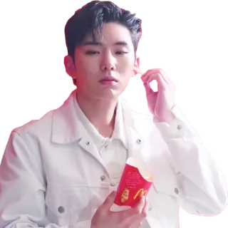 🍟 64597cff 男人, 肖像, 吃, 炸薯条, 食物, 麦当劳 telegram sticker