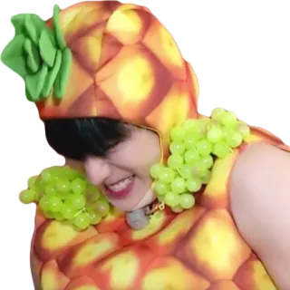 😖 7c85eb25 水果, 服装, 菠萝, 葡萄, 食物 telegram sticker