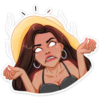 😡 20a3f122 Frau, Mädchen, Achselzucken, Zweifel, Ausdruck, Cartoon, Sticker telegram sticker