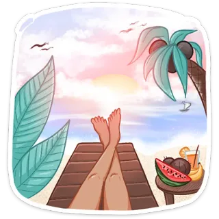 ☀️ 4265aeb6 Strand, Sommer, Urlaub, Entspannung, Tropisch, Ozean, Sonne, Reise telegram sticker