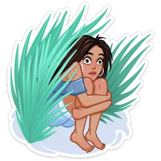 😬 92e169eb verängstigt, erschrocken, Frau, Cartoon, Anime telegram sticker