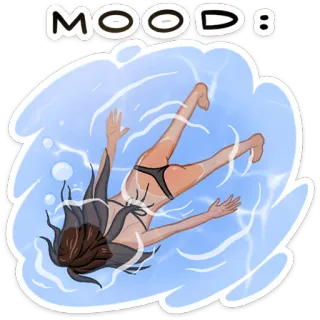 ☹️ f00e2d3a MOOD: Stimmung, Schwimmen, Wasser, Entspannung, Sommer, Badeanzug telegram sticker