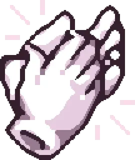 👏 9ef1e52a 손, 제스처, 손가락, 가리키기, 픽셀 아트 telegram sticker