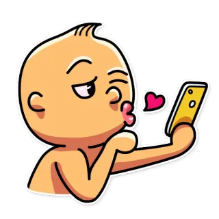 😘 b4890664 baby, selfie, love, kiss, heart, cartoon, sticker whatsapp sticker