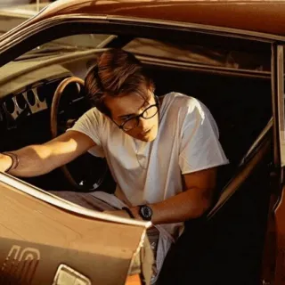 🌐 bd506380 coche, hombre, gafas, retrato, vehículo, conductor telegram sticker