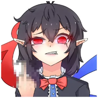 😡 4bfb05fa อนิเมะ, ตัวละคร, นิ้วกลาง, หยาบคาย telegram sticker