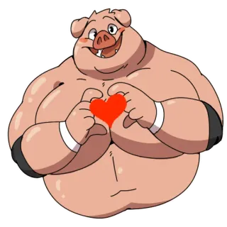 ❤️ 23e4b2a2 porco, coração, amor, desenho animado, animal telegram sticker