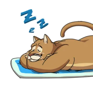 😴 38d2e966 gato, dormindo, desenho animado, preguiçoso, animal, Z telegram sticker