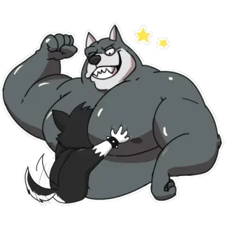 🤗 3d63aae2 lobo, desenho animado, personagem, animal, forte telegram sticker