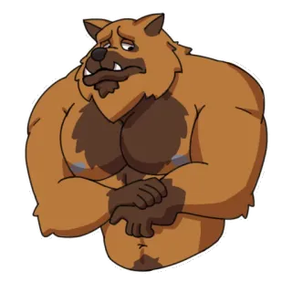 😞 4579f864 antropomórfico, urso, desenho animado, personagem telegram sticker