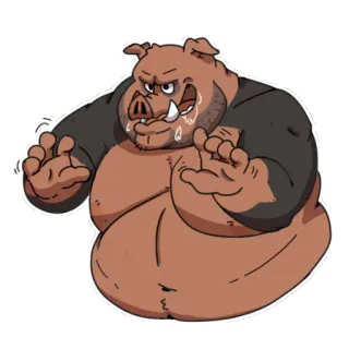 😈 a3ff5f42 porco, bravo, desenho animado, animal telegram sticker