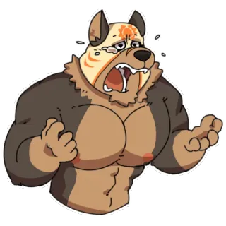 😭 a972f410 antropomórfico, cachorro, desenho animado, adesivo telegram sticker