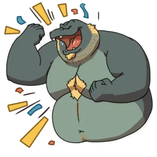 😊 acd0abe9 crocodilo, animal, desenho animado, celebração, alegria telegram sticker