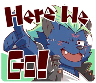 🤘 71ecee53 Here We Go! 퍼리, 동물, 만화, 늑대, 재미, 신남 telegram sticker