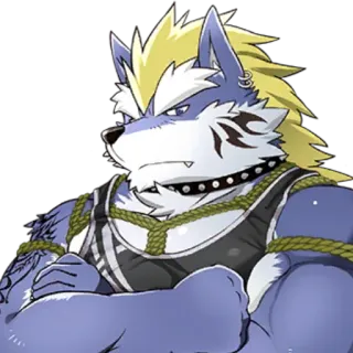 😒 32d12419 狼, 兽人, 拟人, 动物, 角色, 数字艺术 telegram sticker