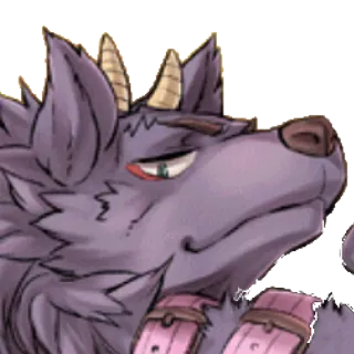 😀 555bef21 兽人, 狼, 兽人, 角, 幻想 telegram sticker