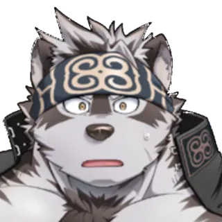 😳 ab3d5a58 兽人, 毛茸茸, 动物, 插画, 角色, 狼 telegram sticker