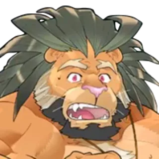 😜 b2bf74b7 狮子, 兽人, 卡通, 动物, 角色, 毛茸茸 telegram sticker