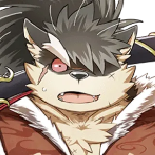 😧 f8f09894 狼, 兽人, 动物, 角色, 插画, 拟人 telegram sticker