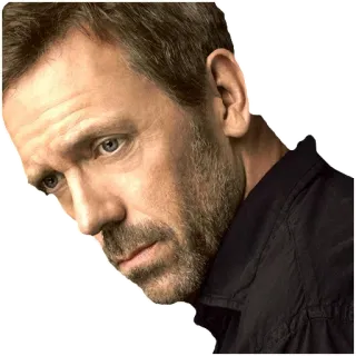 😔 0343bfbb Dr. House House, M.D. врач, медицинский, сериал, Хью Лори, диагностическая медицина whatsapp sticker