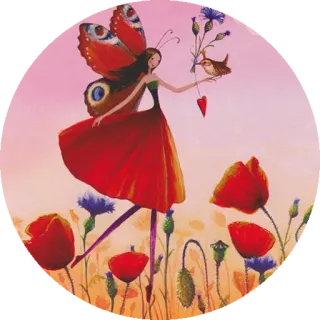 🦋 21163014 peri, kupu-kupu, bunga, seni, imut whatsapp sticker