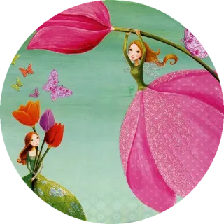 🌷 a5de33cb peri, bunga, kupu-kupu, aneh, fantasi, tulip, kewanitaan whatsapp sticker