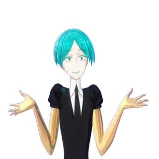 😶 822a8110 Phosphophyllite Land of the Lustrous Anime, Karakter, Phosphophyllite, Houseki no Kuni, Bingung, Angkat bahu whatsapp sticker