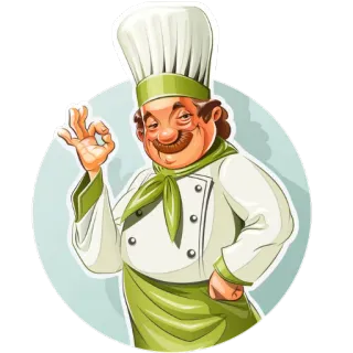 👌 5c8b5912 Koch, Kochen, Restaurant, Essen, Küche, Professionell, Okay-Zeichen telegram sticker