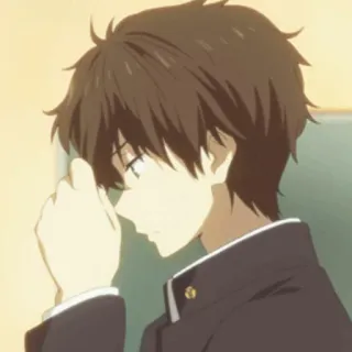🌿 0682de24 Houtarou Oreki Hyouka Anime, Estudante, Escola, cabelo castanho, Oreki, Hyouka whatsapp sticker