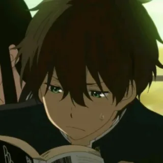 🐛 3e41f2e0 Anime, Menino, Lendo, Escola, Desenho animado, Estudante whatsapp sticker