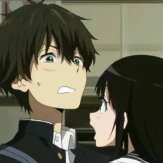 ⛰ 421e7005 Anime, Desenho animado, Personagens, Emoção, Expressão facial, Surpresa, Cena whatsapp sticker